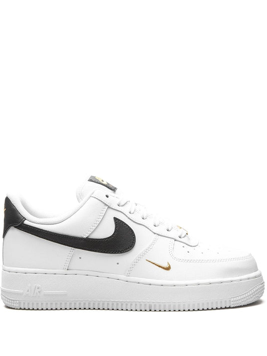 Nike Air Force 1 Low '07 Essential White Black Gold Mini Swoosh (unisex)